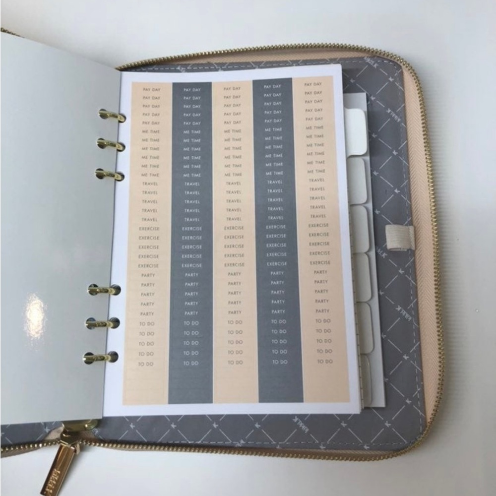 Kikki.K A5 Beige Croco Leather Zippered Planner - Picture 5 of 11